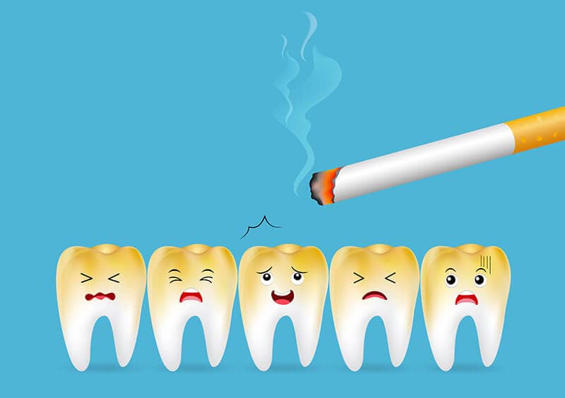 Smoking and tobacco use as a major cause of yellow and brown stains on teeth Barnsley